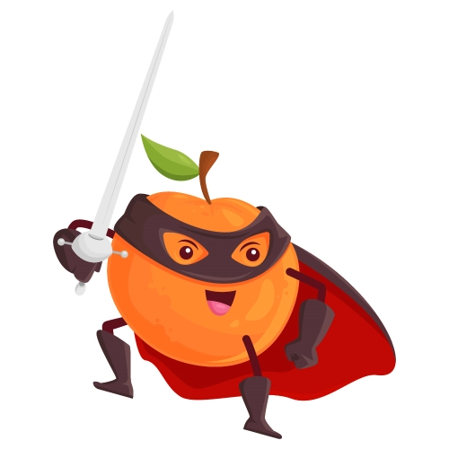 Craft Supply Classroom Cutout – Superhero Apricot Fruit Cutout